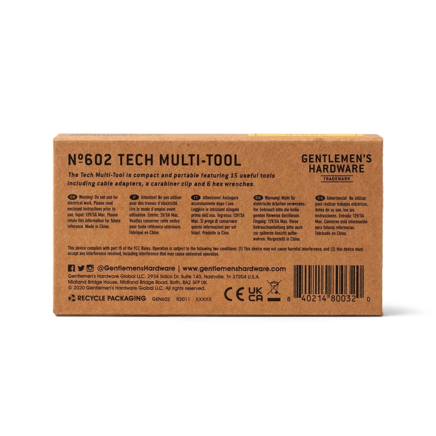 Buy Gentlemen's Hardware 15 - In - 1 Tech Multi Tool | Tools at Woven Durham