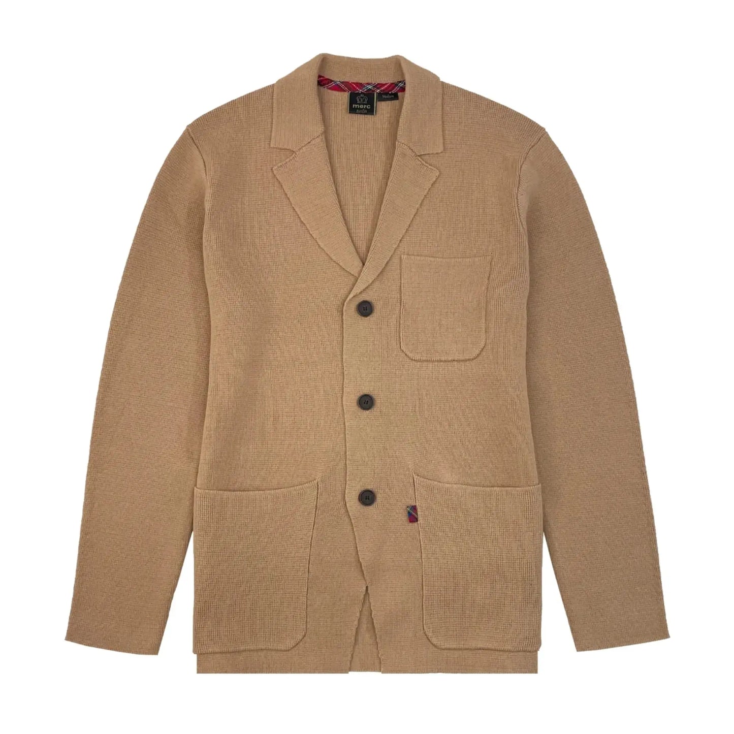 Buy Merc London Bende Coffee Knitted Blazer | Cardiganss at Woven Durham