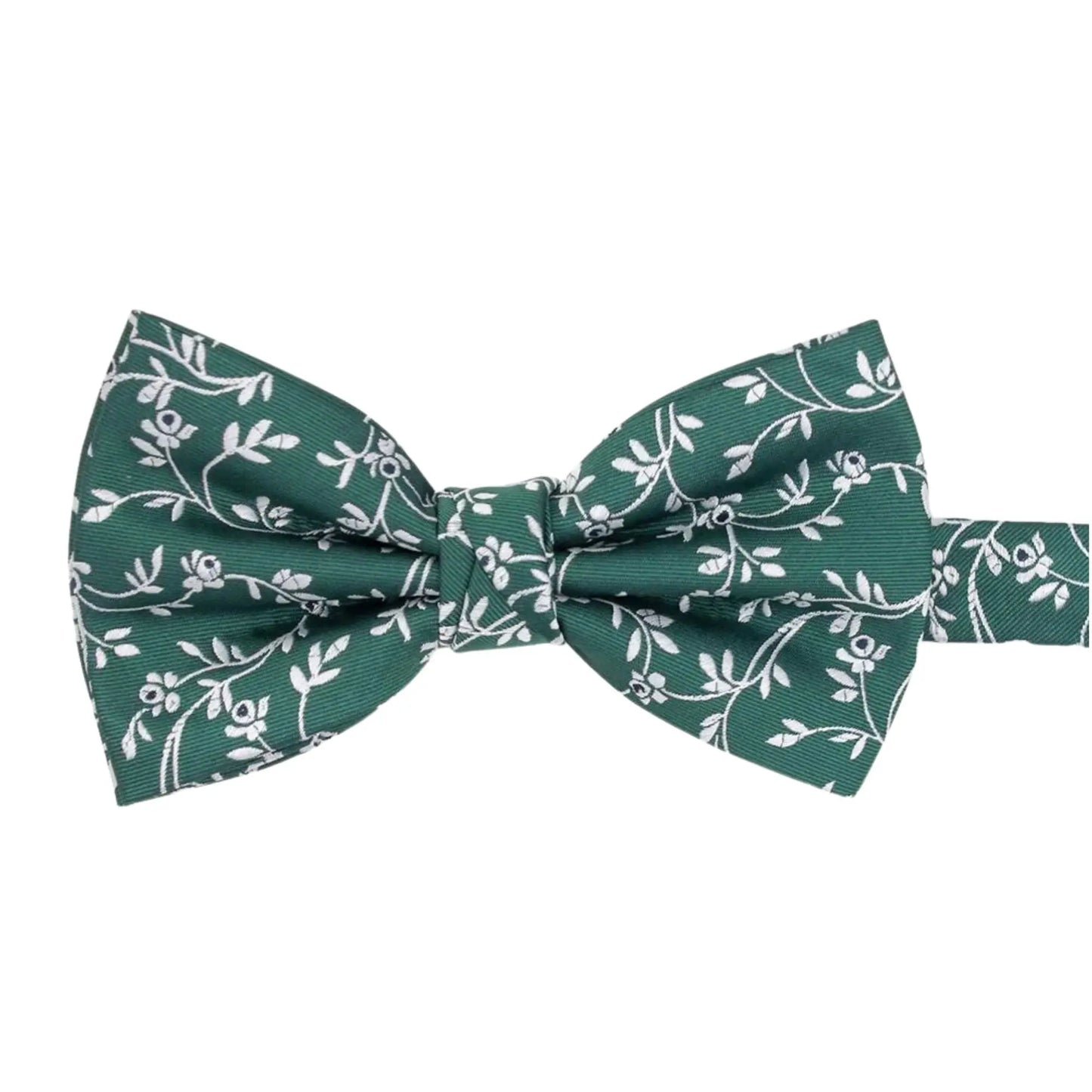 Buy L.A. Smith Bottle Green Leafy Floral Bow Tie | Pre-Tied Bow Tiess at Woven Durham