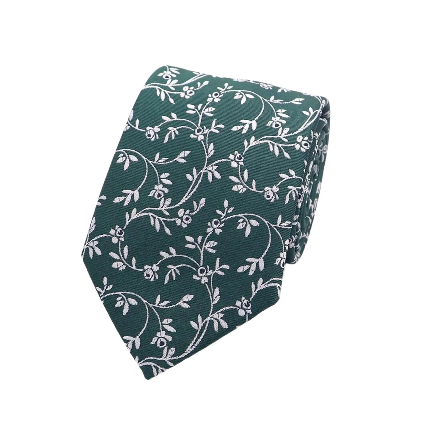 Buy L.A. Smith Bottle Green Leafy Floral Tie | Silk Tiess at Woven Durham