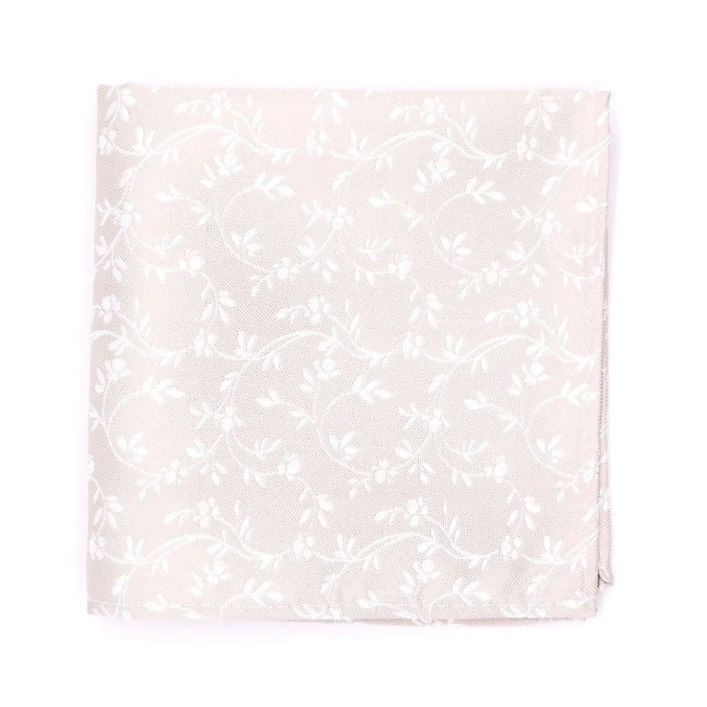 Buy L.A. Smith Champagne Leafy Floral Pocket Square | Polyester Pocket Squaress at Woven Durham
