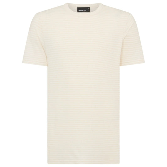 Buy Remus Uomo Crew Neck Stripe T-Shirt - Cream | T-Shirtss at Woven Durham