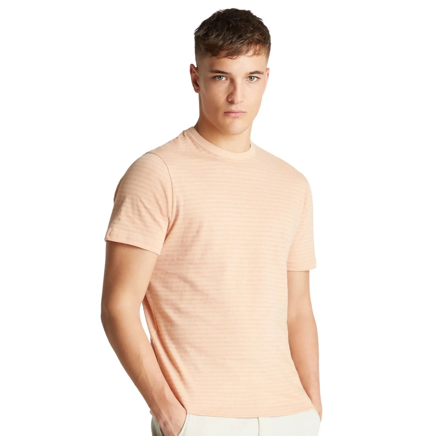 Buy Remus Uomo Crew Neck Stripe T-Shirt - Pink | T-Shirtss at Woven Durham