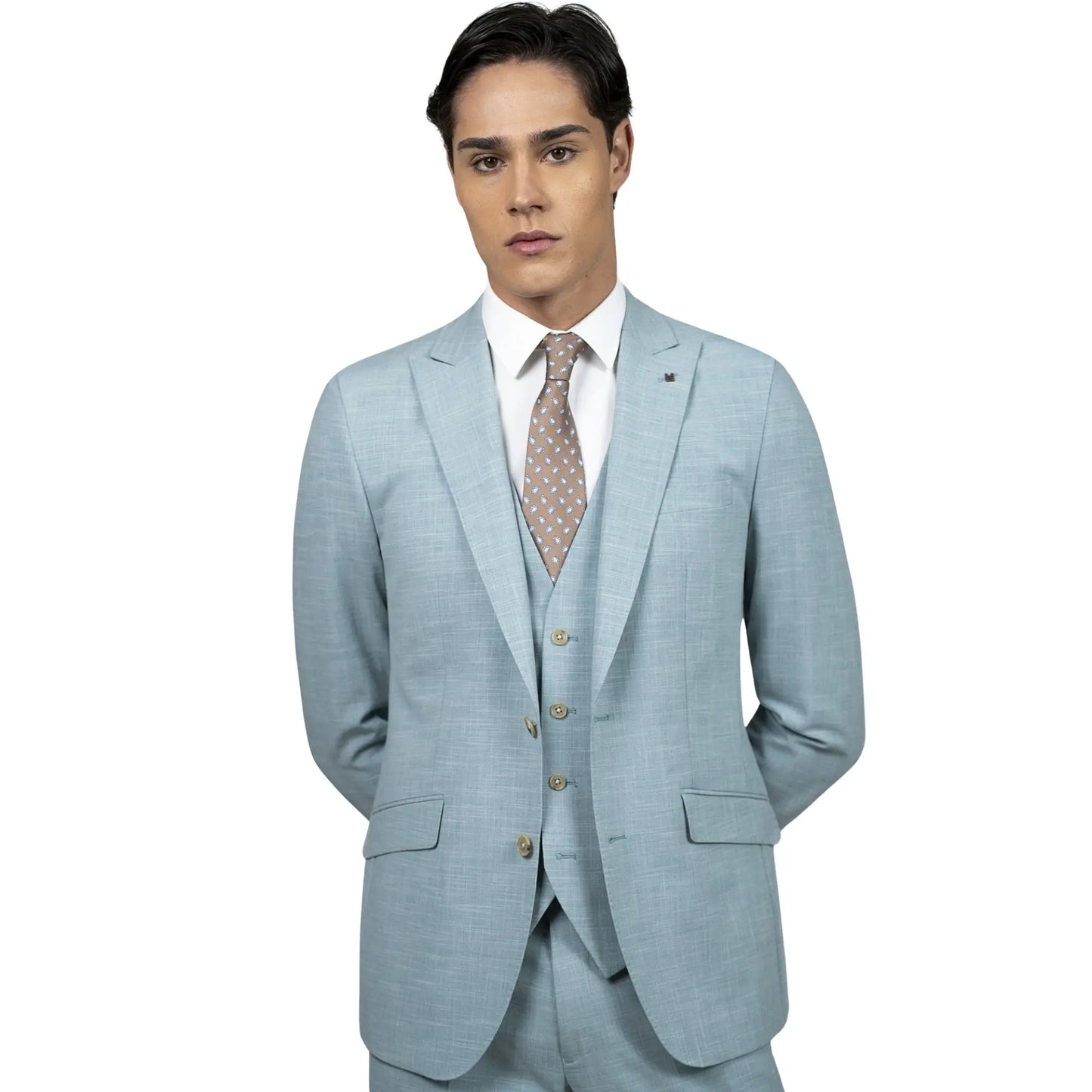 Buy Torre Easy Care Peak Lapel Suit Jacket - Light Green | Suit Jacketss at Woven Durham