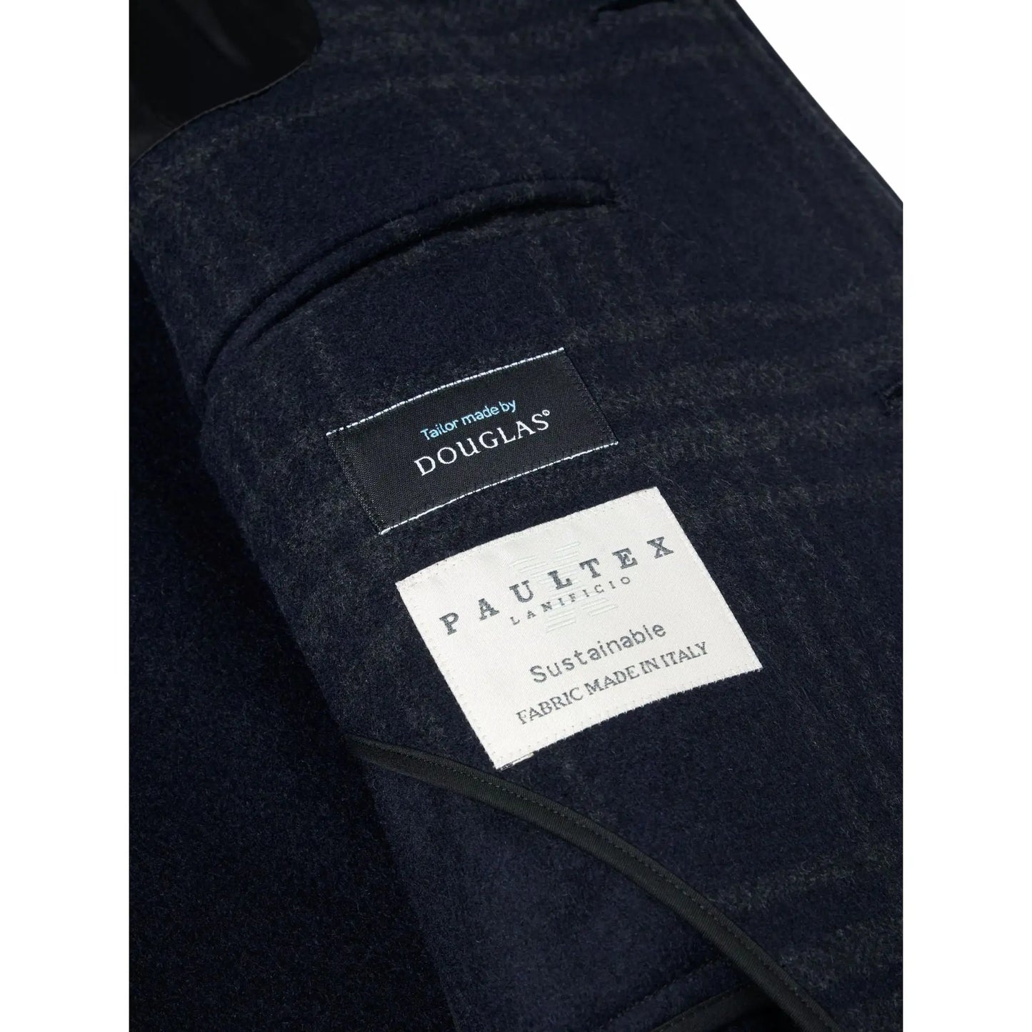 Buy Douglas & Grahame Edwards Check Overcoat - Navy | Overcoatss at Woven Durham