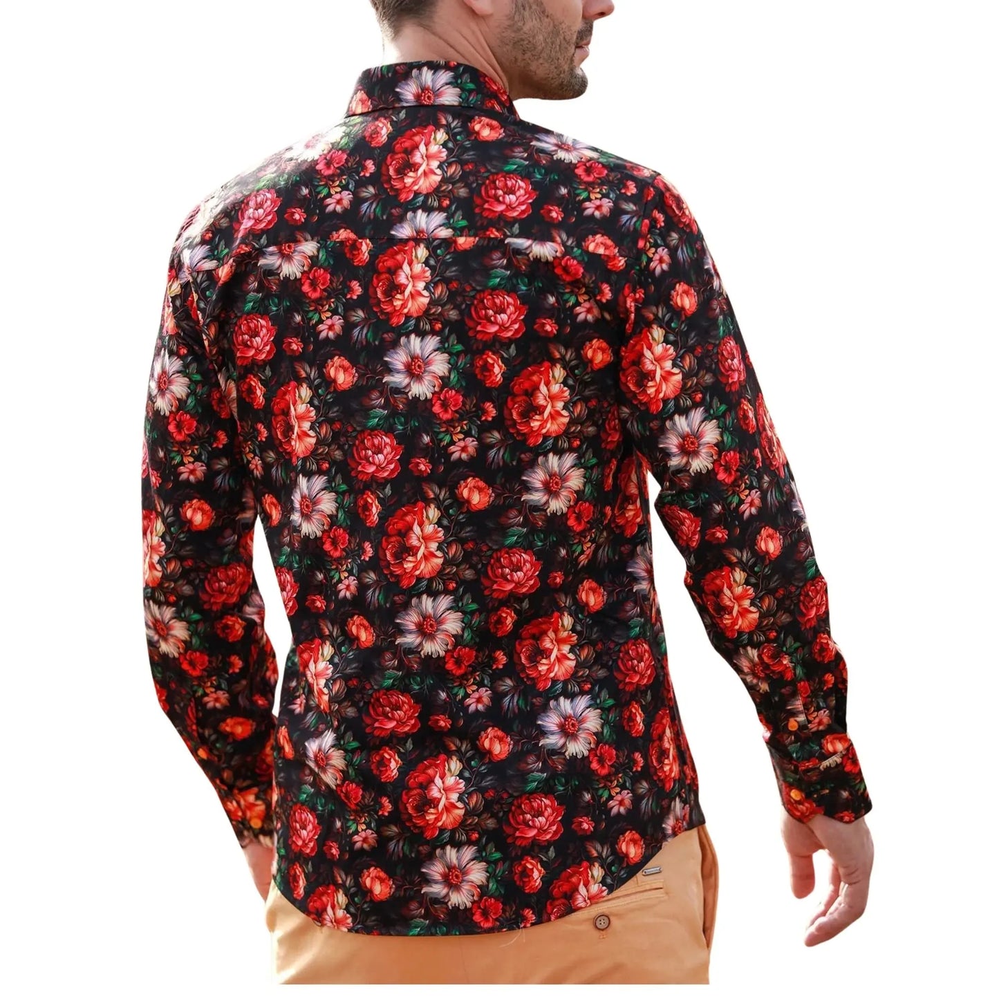 Buy Claudio Lugli Floral Print Shirt - Black | Long-Sleeved Shirtss at Woven Durham