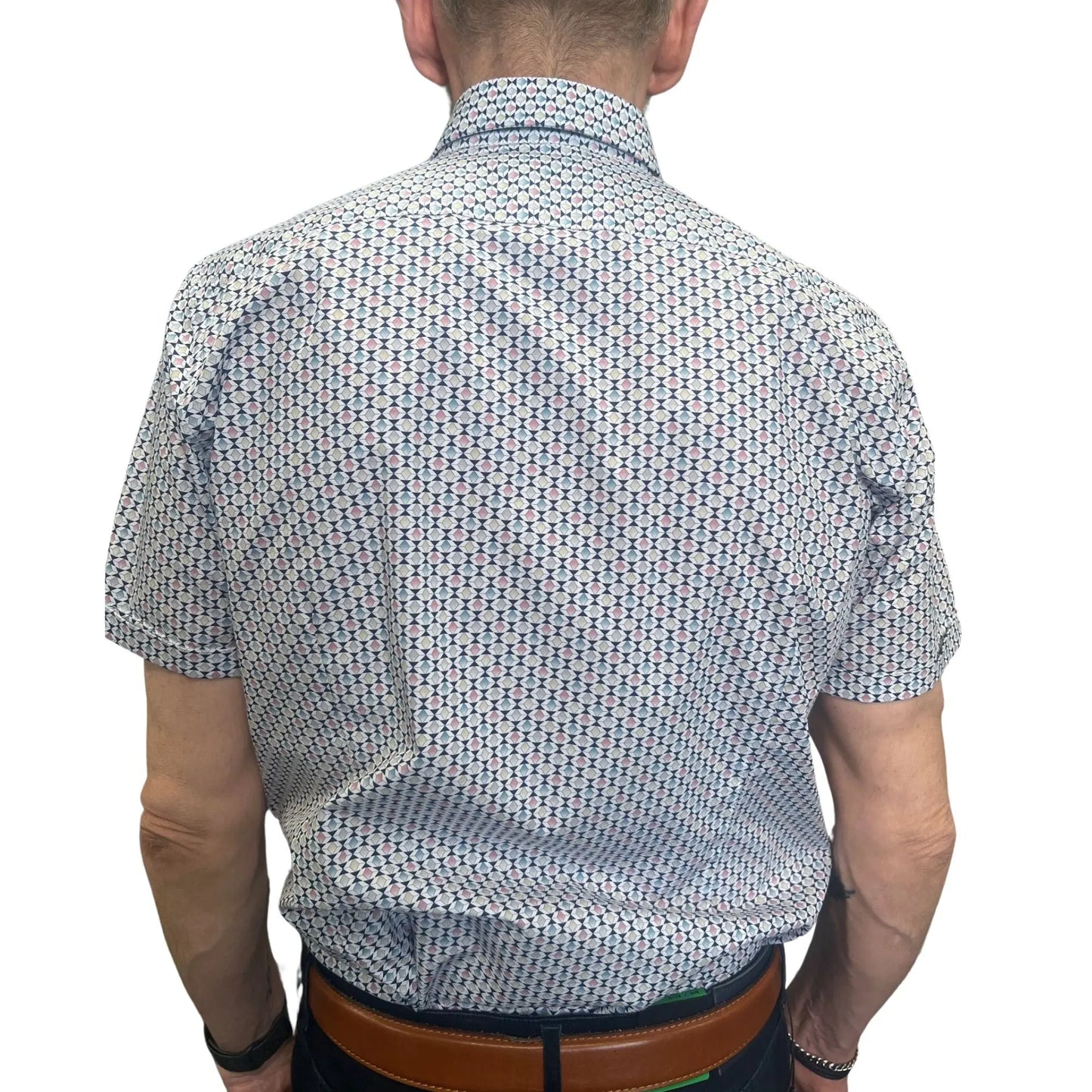 Buy Marnelli Sartoria Geo Pattern Short-Sleeve Shirt - Multi | Long-Sleeved Shirtss at Woven Durham