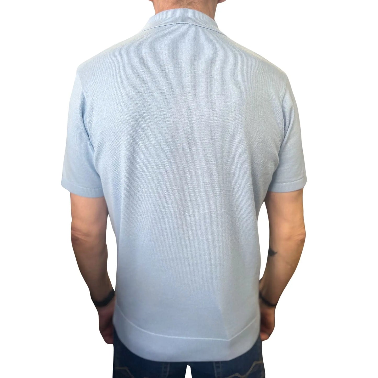 Buy Gabicci Vintage Jackson Knitted Polo - Azure | Short-Sleeved Polo Shirtss at Woven Durham