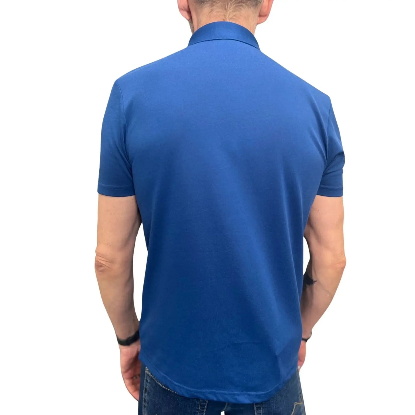Buy Gabicci Vintage Ladro Skyway Blue Button-Down Collar Polo Shirt | Short-Sleeved Polo Shirtss at Woven Durham
