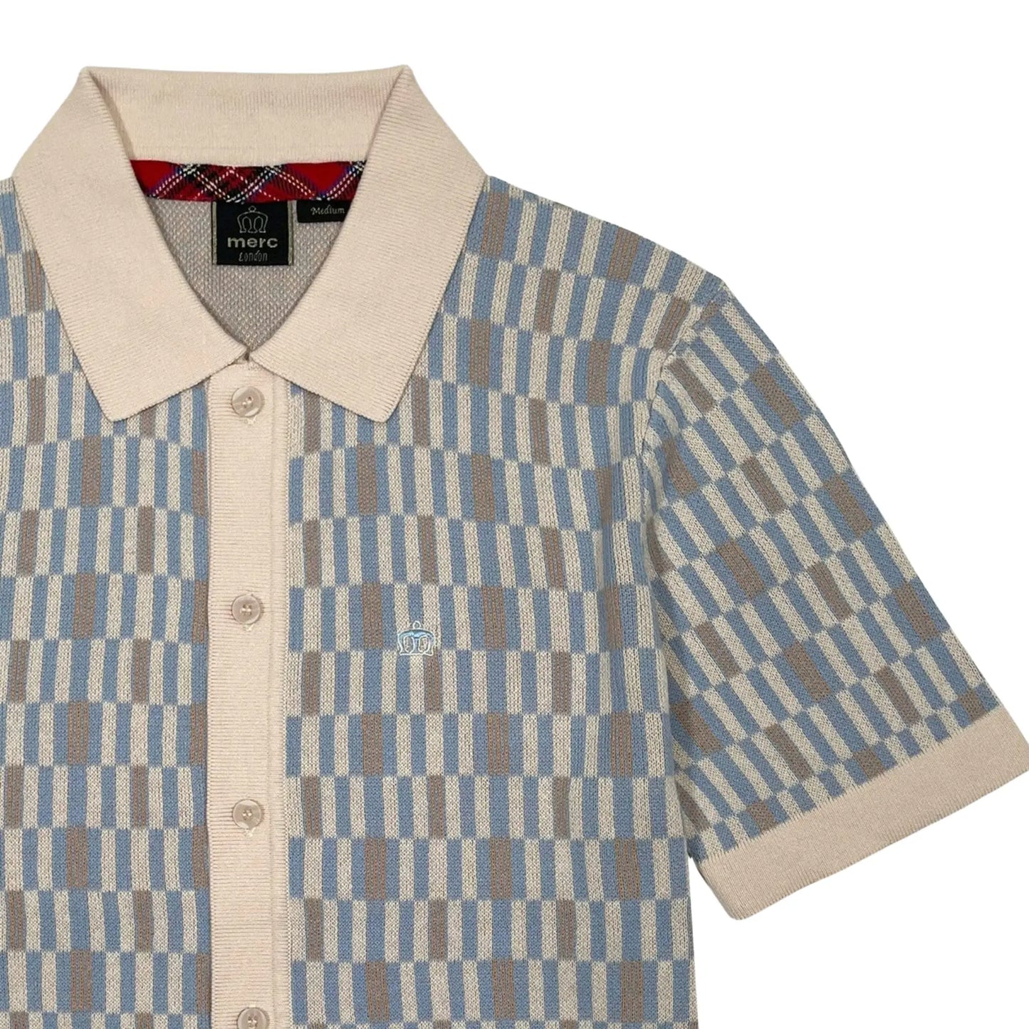 Buy Merc London Penrose Knitted Polo - Cream | Short-Sleeved Polo Shirtss at Woven Durham