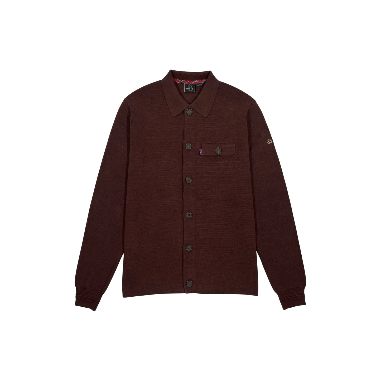 Buy Merc London Rathbone Knitted Overshirt - Brown | Overshirtss at Woven Durham