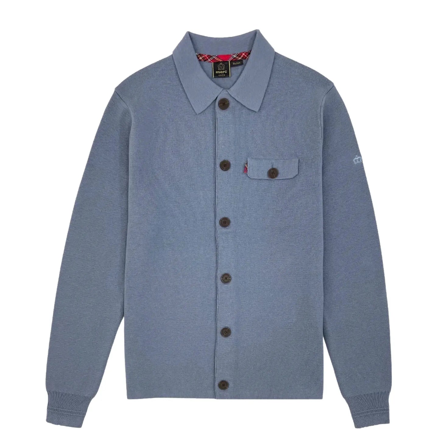 Buy Merc London Rathbone Trooper Blue Knitted Cardigan | Cardiganss at Woven Durham