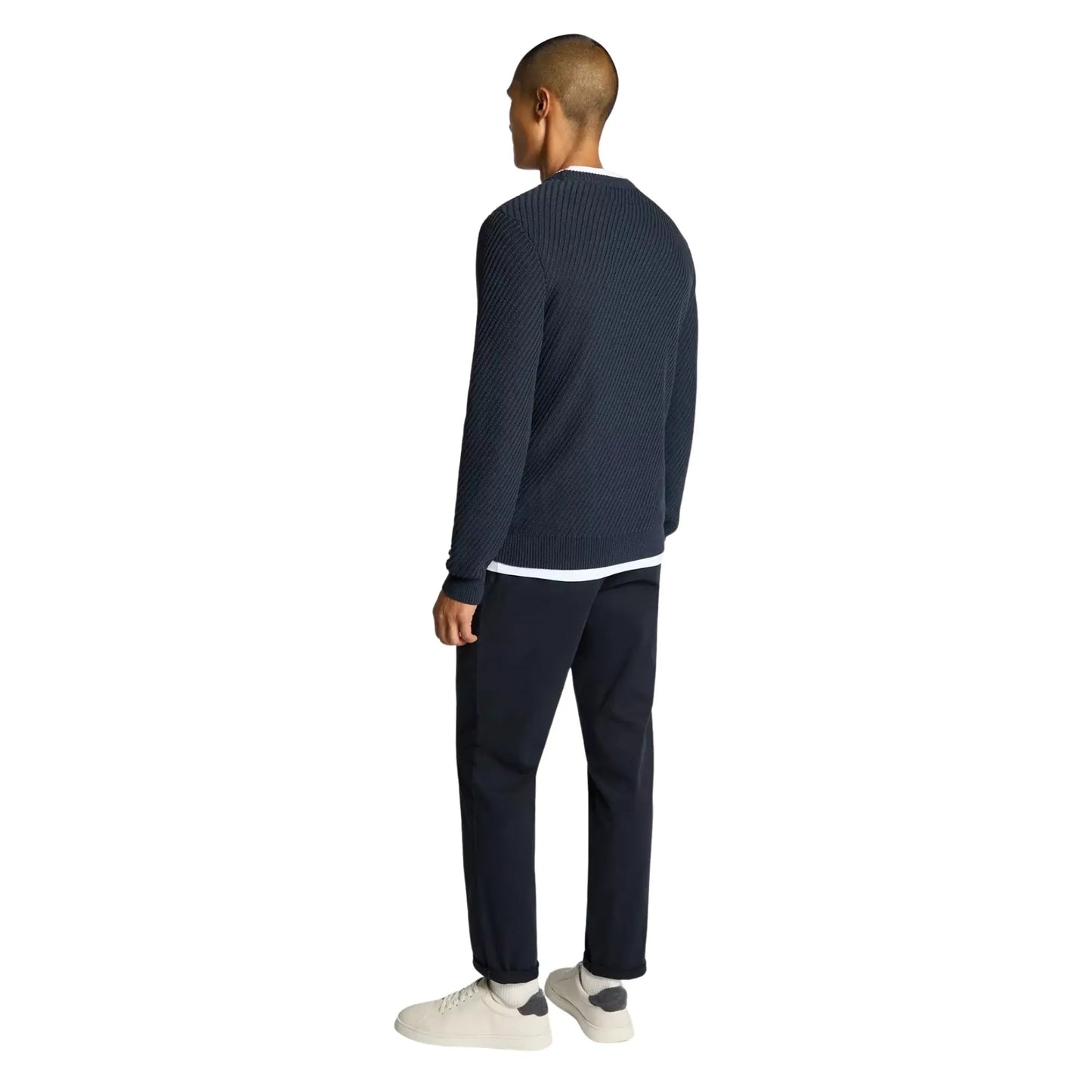Buy Remus Uomo Ribbed Crew-Neck Jumper - Navy | Crew-Neck Jumperss at Woven Durham