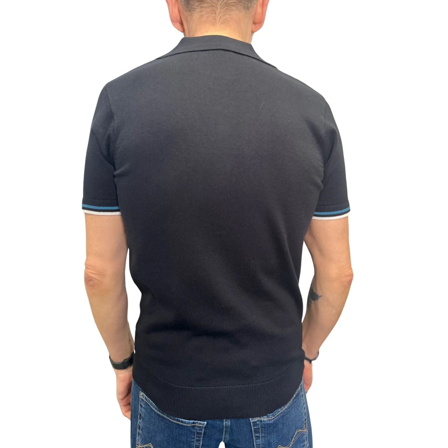 Buy Gabicci Vintage Ross Button Thru Polo - Navy | Short-Sleeved Polo Shirtss at Woven Durham