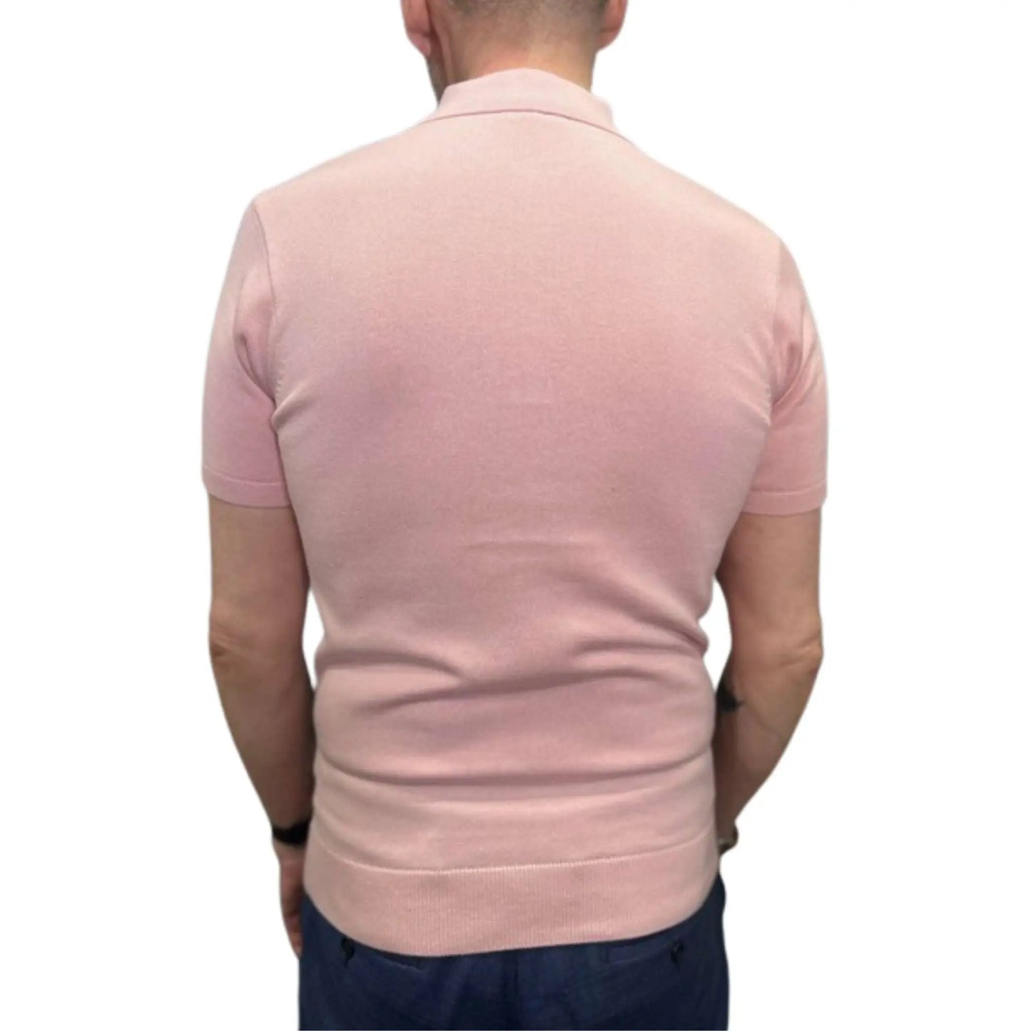 Buy Gabicci Vintage Searle Striped Knitted Polo Shirt - Candy | Short-Sleeved Polo Shirtss at Woven Durham