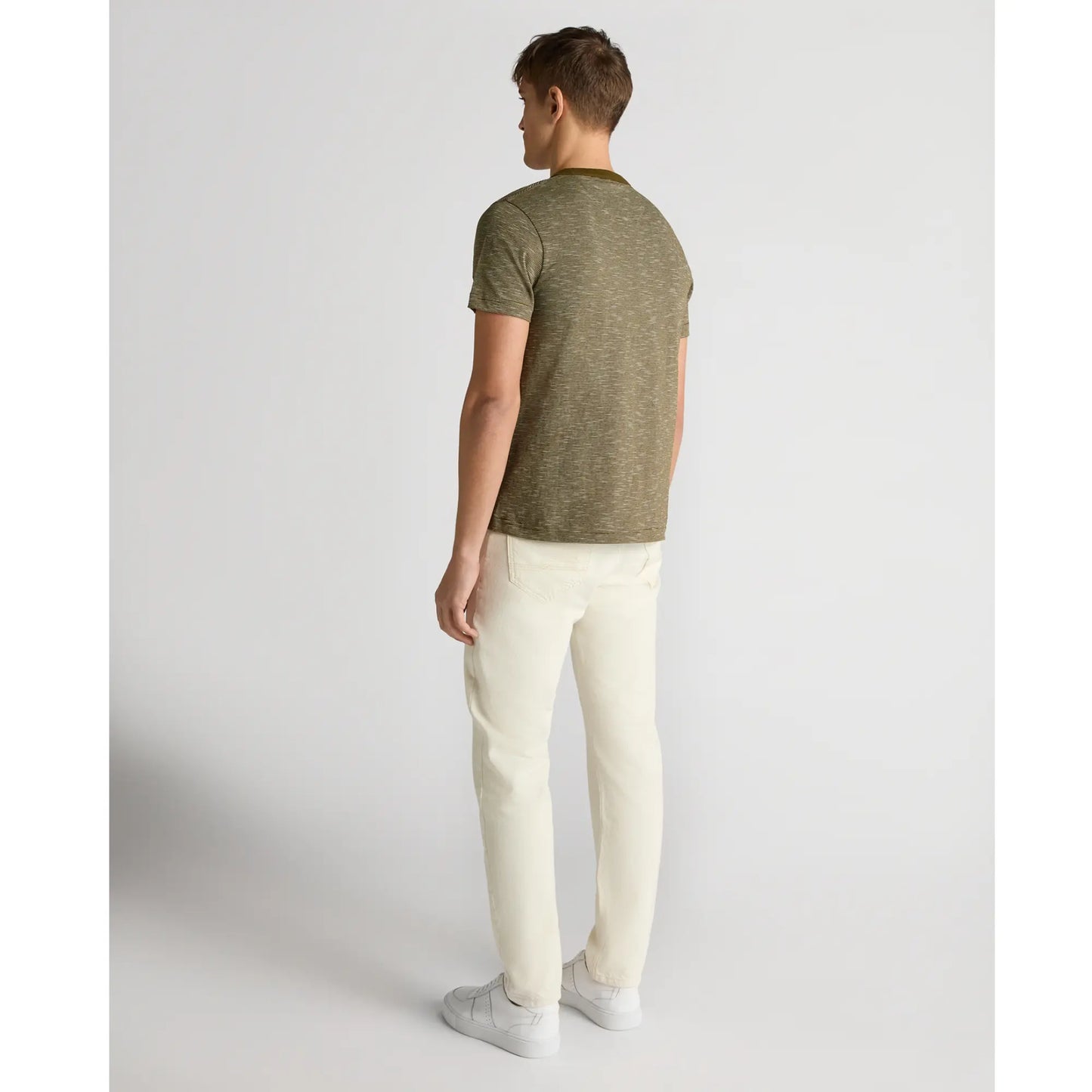 Buy Remus Uomo Stripe Crew-Neck T-Shirt - Olive | T-Shirtss at Woven Durham