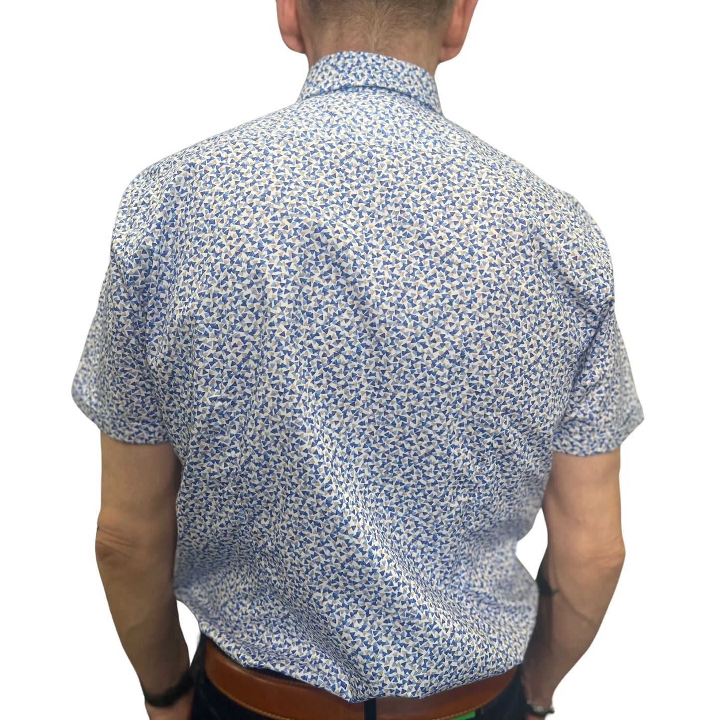Buy Marnelli Sartoria Triangle Pattern Short-Sleeve Shirt - Multi | Long-Sleeved Shirtss at Woven Durham