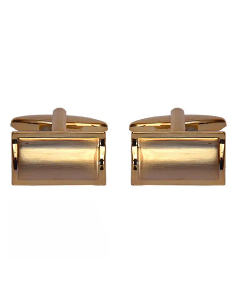 Brushed Gold Rectangular Curved Cufflinks Dalaco