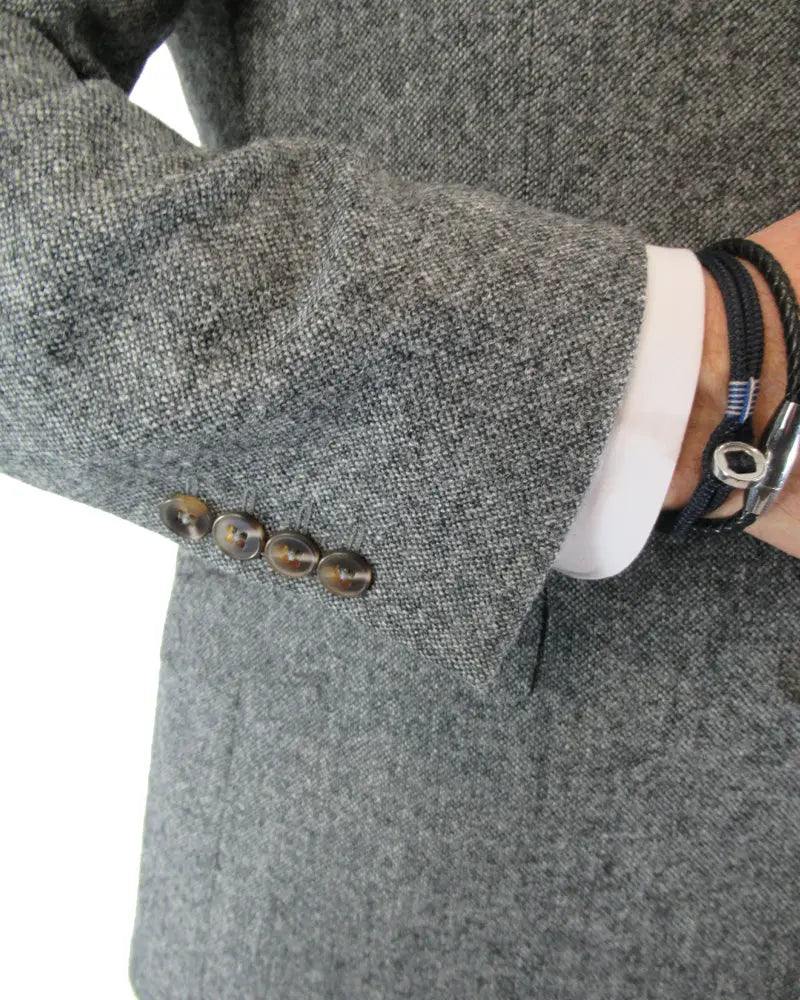 Torre Donegal Tweed Suit Jacket - Grey From Woven Durham