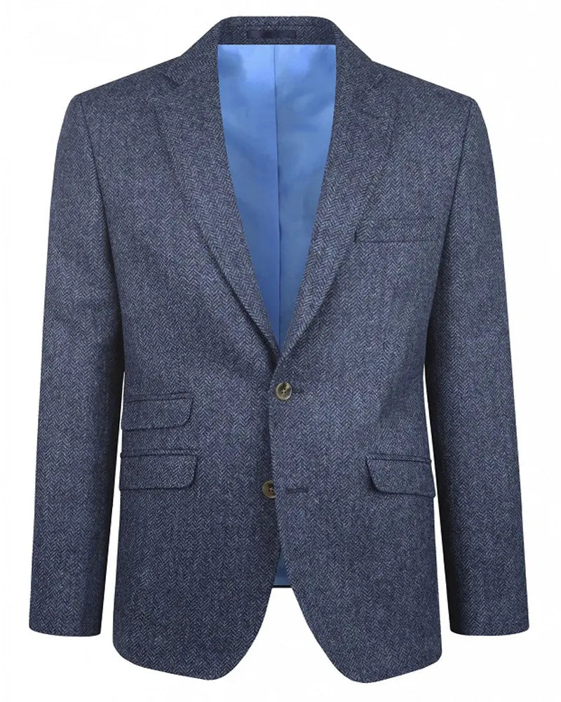 Navy herringbone best sale tweed suit