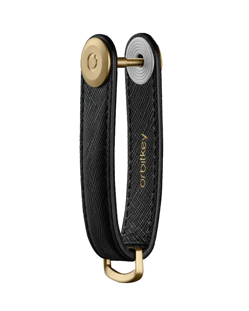 Buy Orbitkey Liquorice Black Saffiano Leather Key Organiser | Keyringss at Woven Durham
