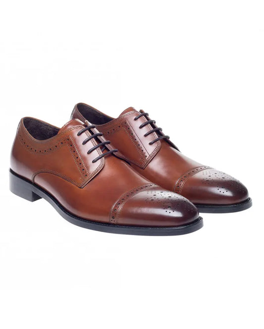 Buy John White Lucan Tan Toe-Cap Semi-Brogues | Derby Shoess at Woven Durham