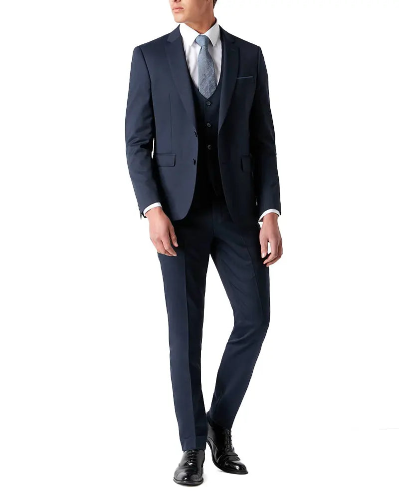 Remus Uomo Lucian Suit Trousers - Navy From Woven Durham