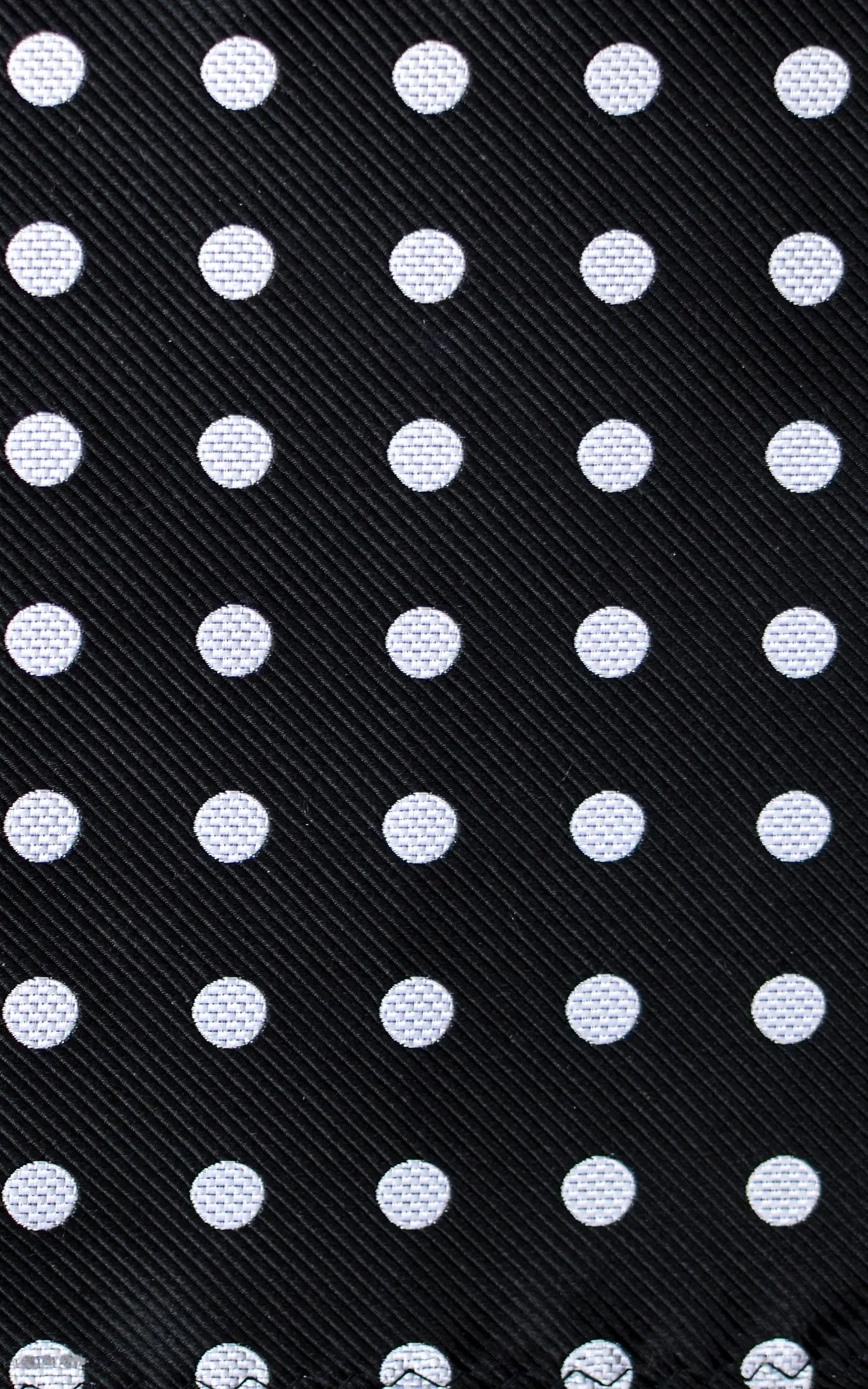 Knightsbridge Neckwear Polka Dot Silk Tie - Black / White From Woven Durham