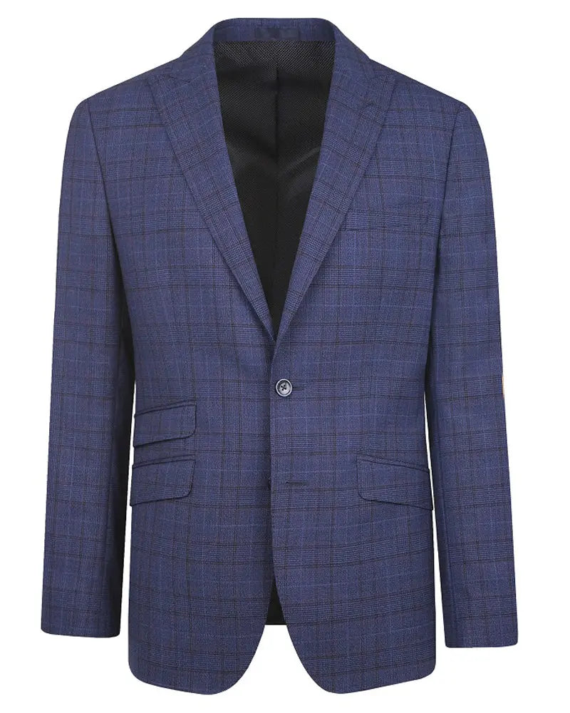 Navy prince of cheap wales check suit