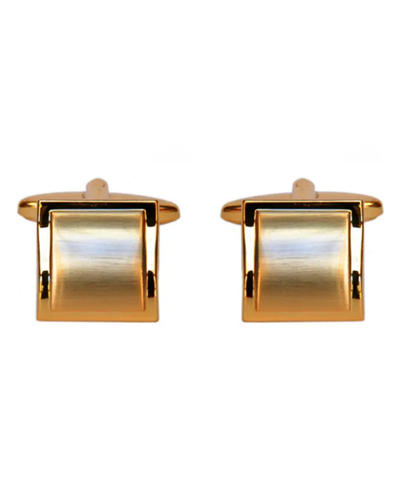 Square Curved Cufflinks - Brushed Gold Dalaco