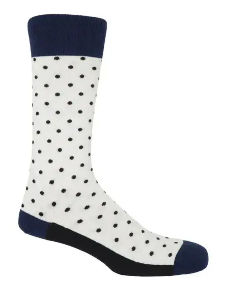 Buy Peper Harow White Pin Polka Socks | Sockss at Woven Durham