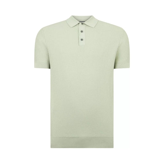 Buy Remus Uomo 3-Button Textured Polo - Green | Short-Sleeved Polo Shirtss at Woven Durham