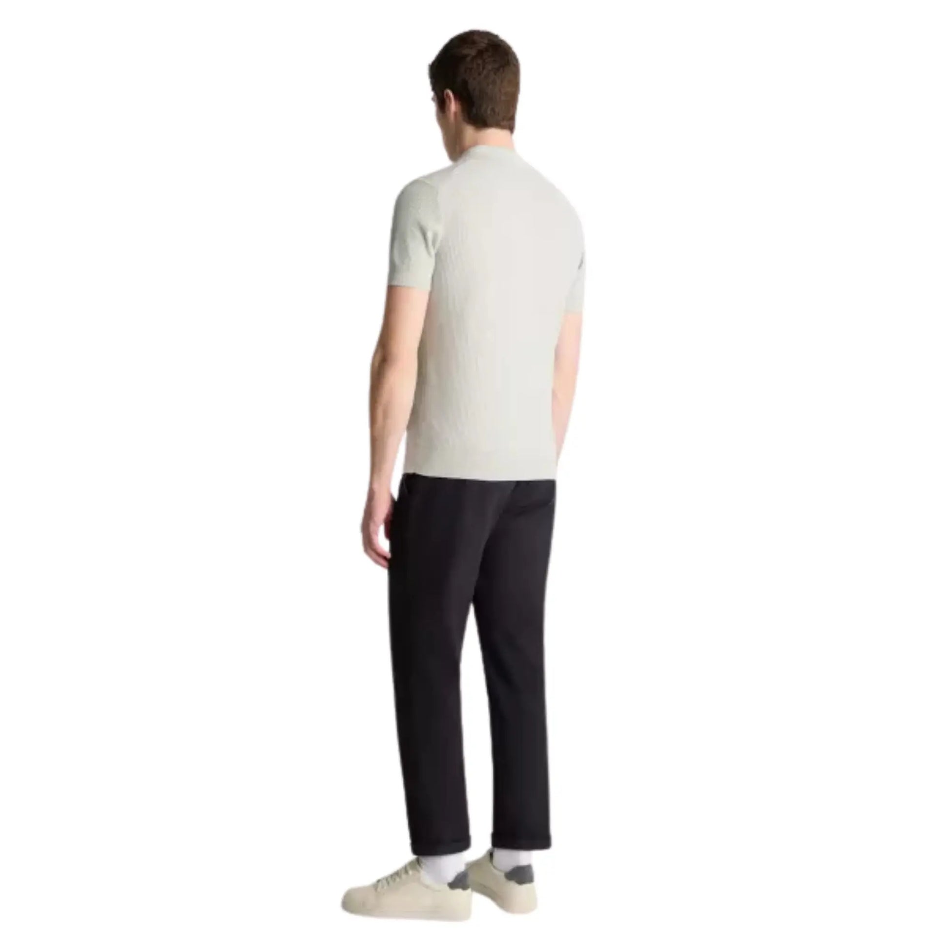 Buy Remus Uomo 3-Button Textured Polo - Grey | Short-Sleeved Polo Shirtss at Woven Durham