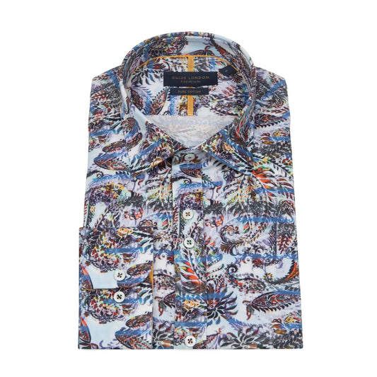 Buy Guide London Abstract Floral Print Shirt - Multi | Long-Sleeved Shirtss at Woven Durham