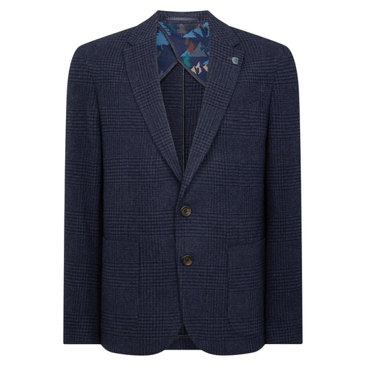 Buy Remus Uomo Alto POW Check Navy Blazer | Blazerss at Woven Durham