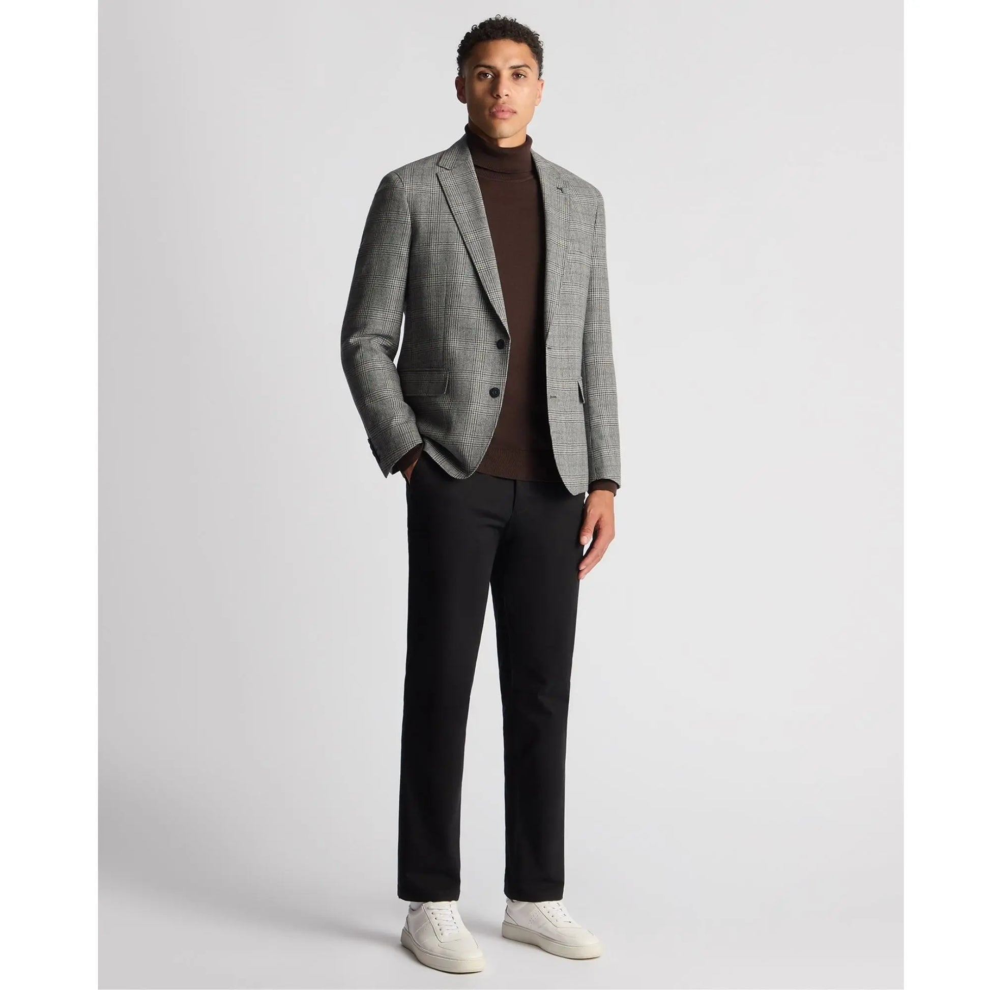 Buy Remus Uomo Angelo Grey Prince of Wales Check Blazer | Blazerss at Woven Durham