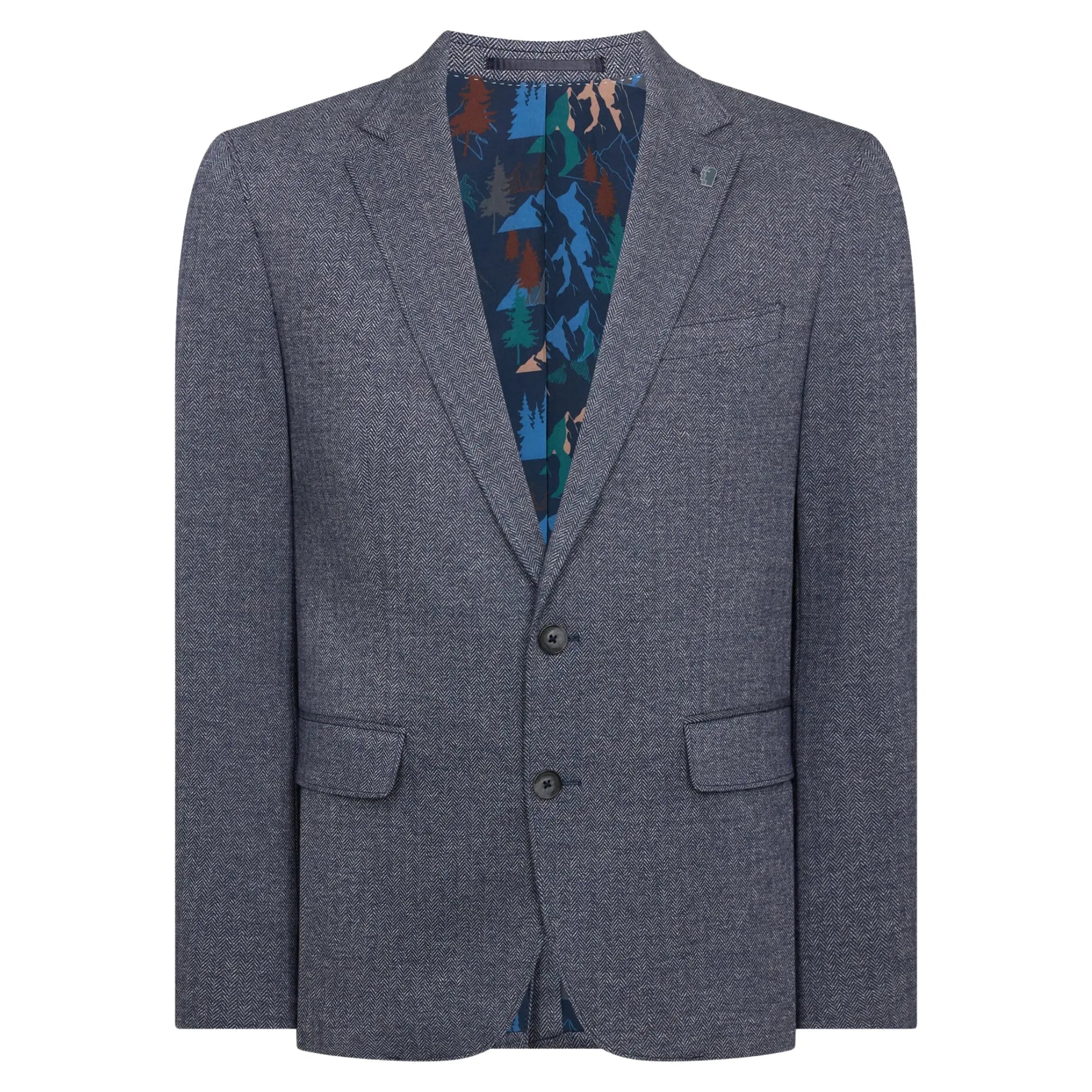 Buy Remus Uomo Angelo Navy Herringbone Blazer | Blazerss at Woven Durham