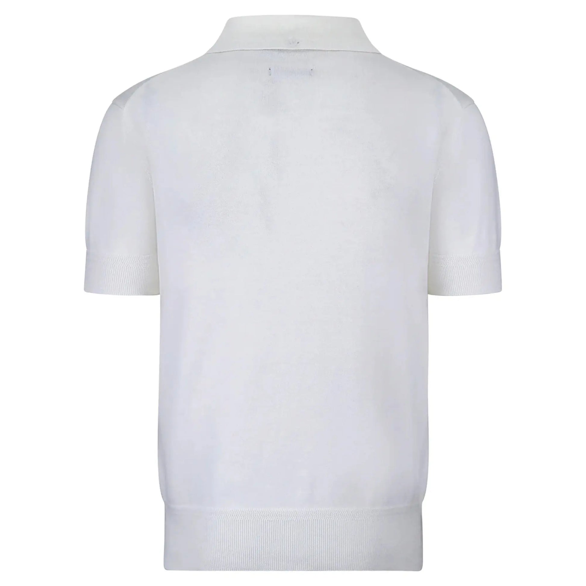 Buy Merc London Archie Knitted Polo - White | Short-Sleeved Polo Shirtss at Woven Durham