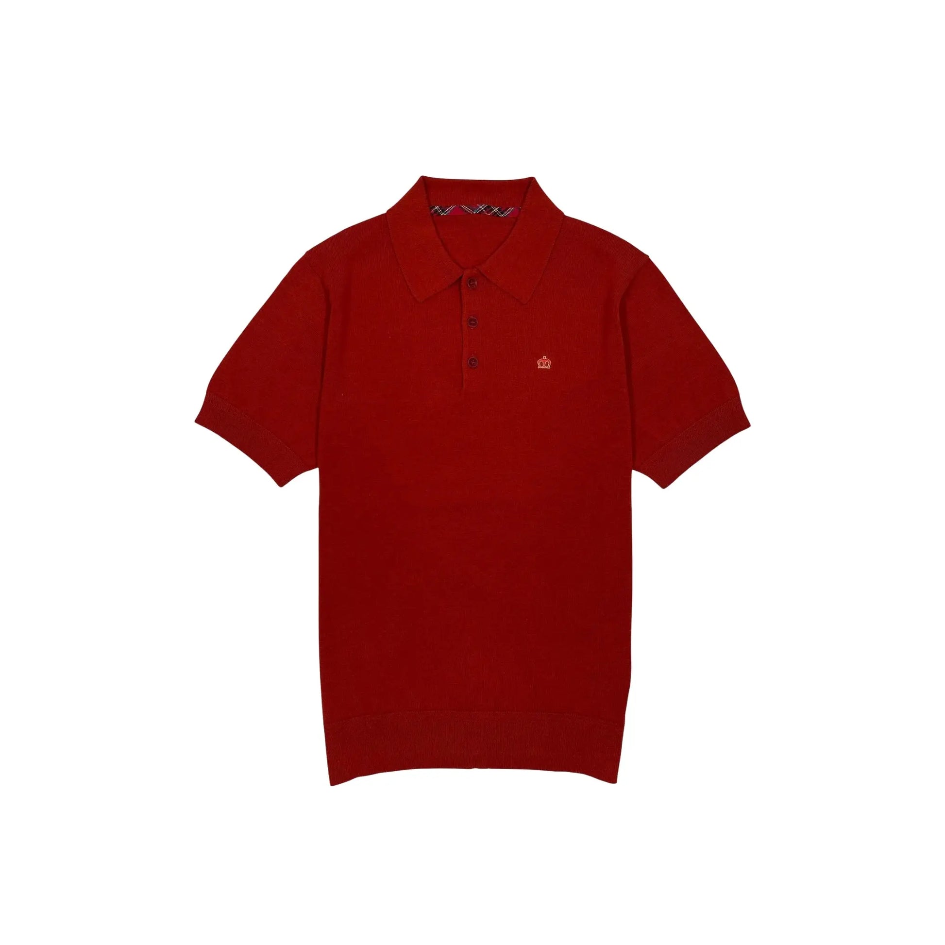 Buy Merc London Archie Mercerised Cotton Knit Polo - Sienna | Short-Sleeved Polo Shirtss at Woven Durham