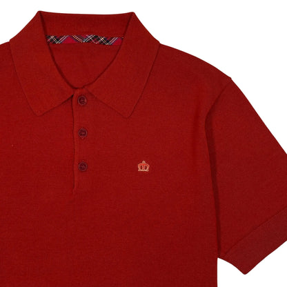 Buy Merc London Archie Mercerised Cotton Knit Polo - Sienna | Short-Sleeved Polo Shirtss at Woven Durham