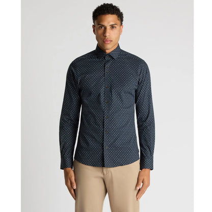 Buy Remus Uomo Arrow Head Print Shirt - Navy | Long-Sleeved Shirtss at Woven Durham