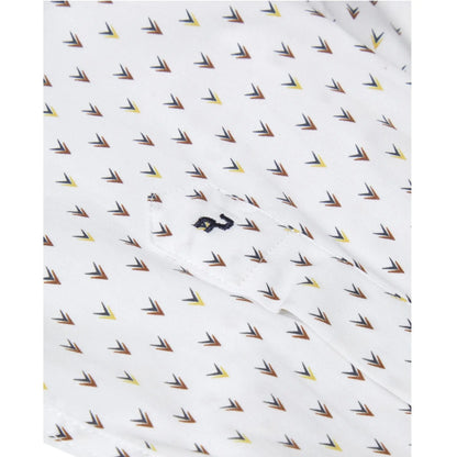 Buy Remus Uomo Arrow Head Print Shirt - White | Long-Sleeved Shirtss at Woven Durham