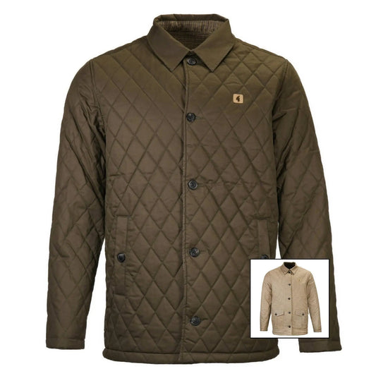 Buy Gabicci Vintage Chameleon Reversible Jacket - Green / Beige Check | Overcoatss at Woven Durham