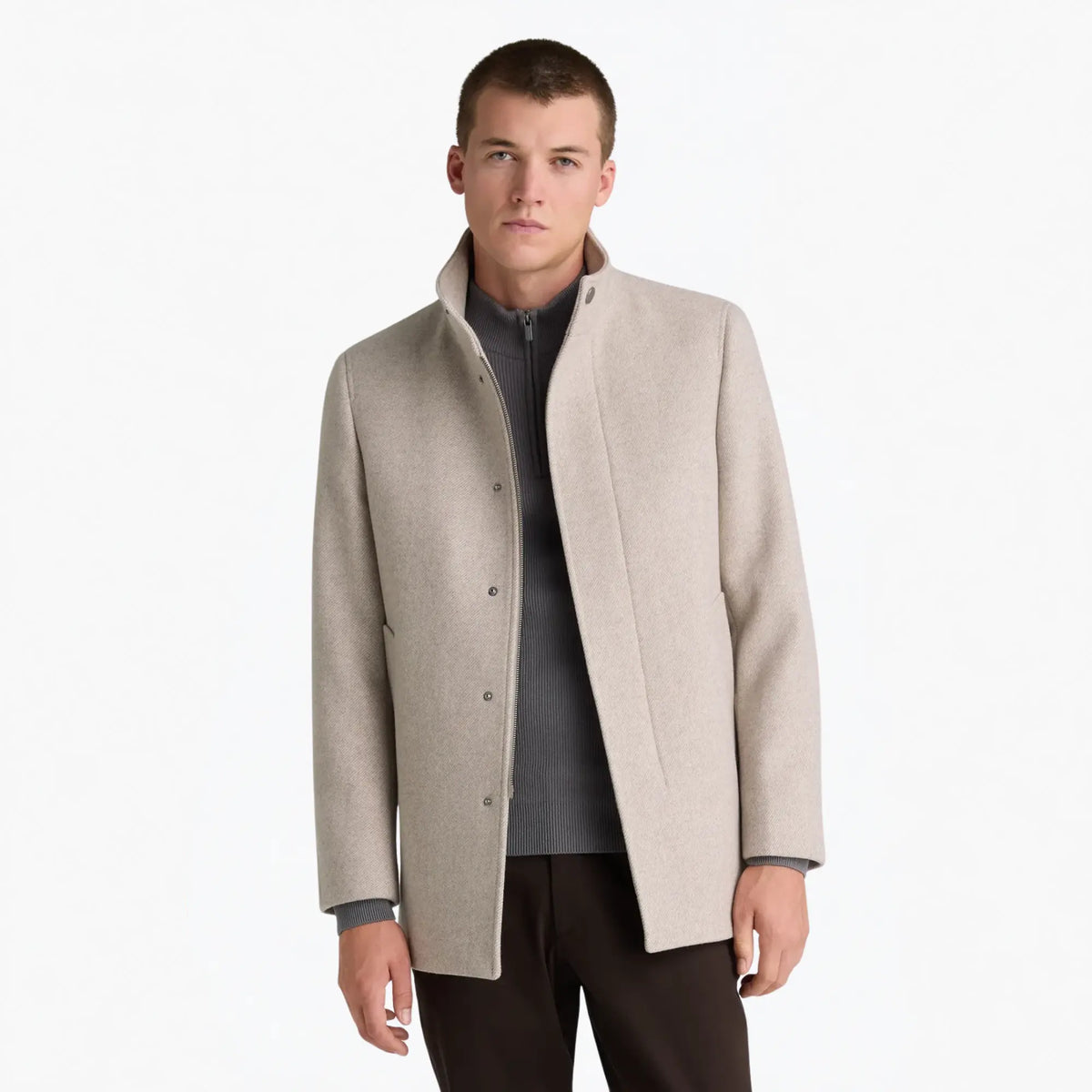 Buy Remus Uomo Beige Jacob Tailored Overcoat | Coatss at Woven Durham