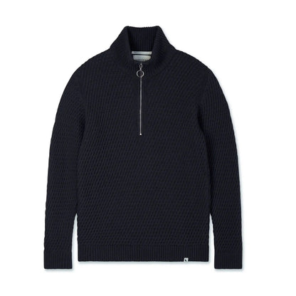 Buy Peregrine Birchall Quarter-Zip Jumper - Navy | Zip-Up Jumperss at Woven Durham