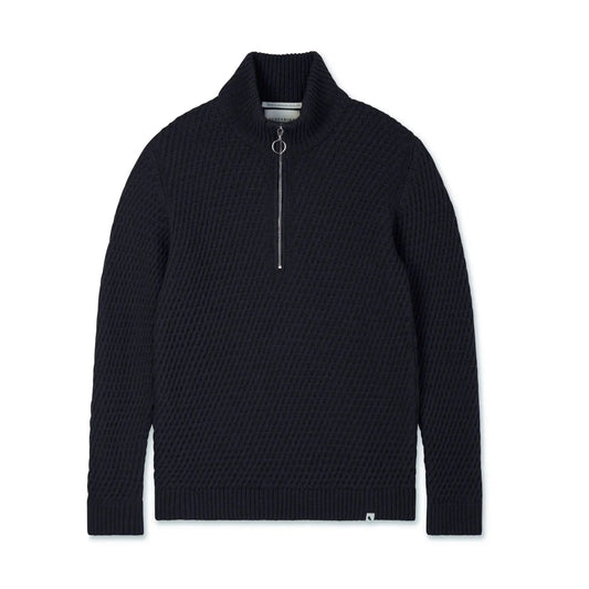 Buy Peregrine Birchall Quarter-Zip Jumper - Navy | Zip-Up Jumperss at Woven Durham