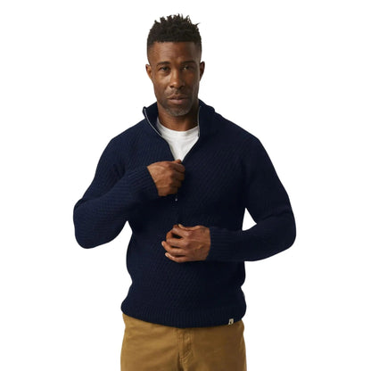Buy Peregrine Birchall Quarter-Zip Jumper - Navy | Zip-Up Jumperss at Woven Durham