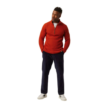 Buy Peregrine Birchall Quarter-Zip Jumper - Orange | Zip-Up Jumperss at Woven Durham