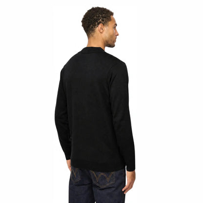 Buy Gabicci Vintage Black Azima Button-Thru Knitted Polo | Long-Sleeved Polo Shirtss at Woven Durham