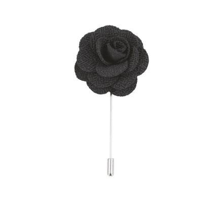 Buy Dalaco Black Flower Lapel Pin | Lapel Accessoriess at Woven Durham